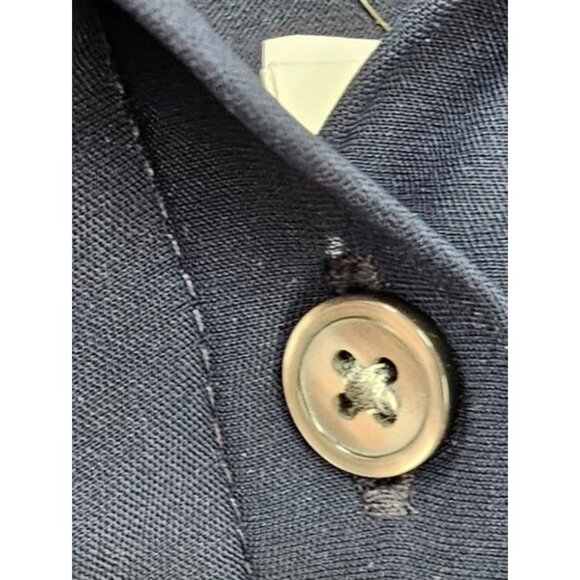 Banana Republic‎ Womens S Navy Long Sleeve Silky Tailored Preppy Button Up Shirt - Picture 3 of 13